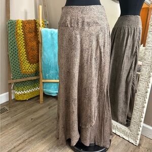Japna • Animal Print Faux Wrap Maxi Skirt